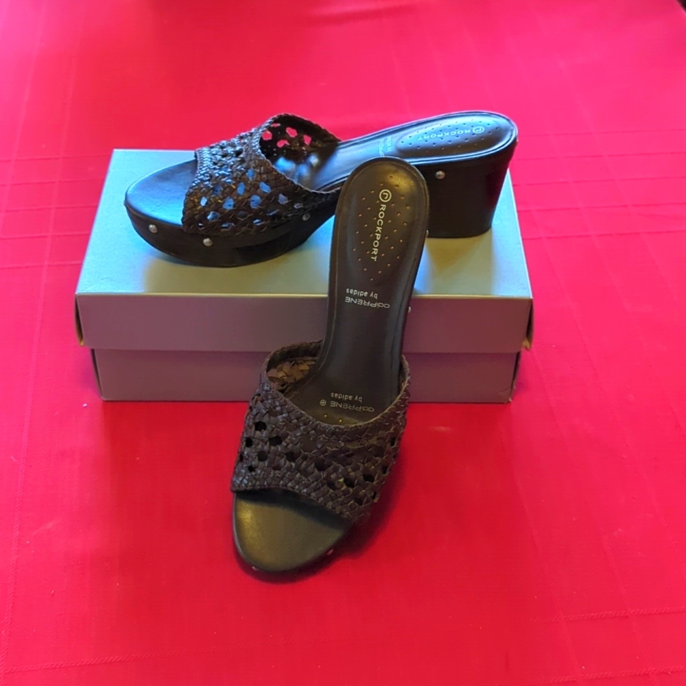 Rockport adiPrene by adidas chocolate brown clog slides.  Size 10.